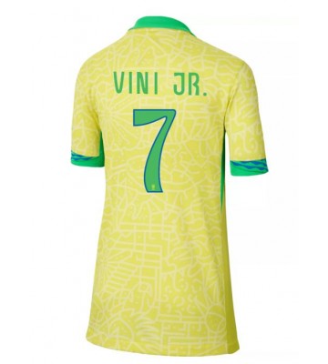 Brasilien Vinicius Junior #7 Hemmatröja Kvinnor Copa America 2024 Kortärmad